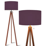 Nordic Retro Tripod Floor Lamp, Muted Plum Eggplant Shade