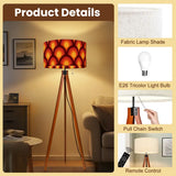 Nordic Retro Tripod Floor Lamp, Peacock Eye Orange
