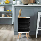 Black & Gray Faux Wood Backdrop – Supremetones Retro Square Trash Can