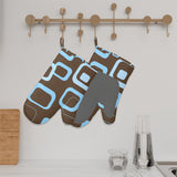 Midcentury 60s Modern Oven Mitts – Heat Resistant Silicone Pair