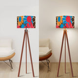 Scandi Retro Tripod Floor Lamp, 70s Funky Flowers