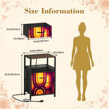 Midcentury Bedside Cabinet - Side Table with Power Outlet & USB Ports