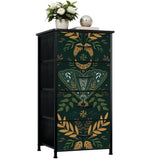 Folkloric 60s Scandi Retro Dresser: Vintage Steel Frame Fabric Storage