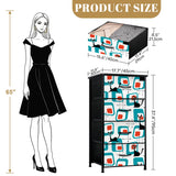 60s Atomic Cat Retro Dresser: Midcentury Modern Fabric Storage Cabinet