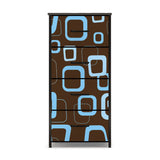 60s Atomic Retro Dresser: Brown Blue Midcentury Modern Storage Cabinet