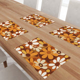 Double Sided Retro 70s Flowers Table Mats - Midcentury Modern Placemats