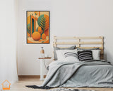 70s style PRINTABLE WALL ART, 4 Unique Design Prints of orange organic shapes