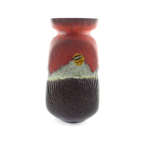 1960s JASBA CERAMIC VASE N315 11 24, rare fat lava Westgerman Pottery