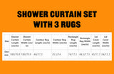 70s Retro Bathroom Set – Shower Curtain with 3 Matching Rugs