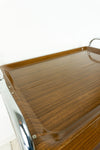 1960s Westgerman midcentury walnut FOLDING BAR CART Serving Trolley