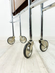 1960s Westgerman midcentury walnut FOLDING BAR CART Serving Trolley
