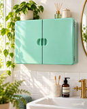 Armoire à pharmacie italienne turquoise vert menthe des années 60, pour salle de bains, par CM Torino