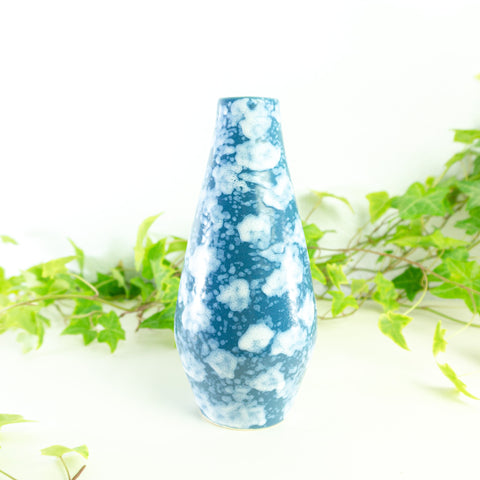 Cute blue white cloud design midcentury CERAMIC VASE, Westgerman Pottery