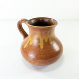Lovely 1960s Westgerman pottery vase, beige brown yellow drip glaze