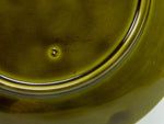 Set of 70s olive green CERAMIC FONDUE tapas PLATES Sarreguemines France
