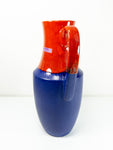 Great xl blue red 1970s WESTGERMAN POTTERY VASE 407-35 by Scheurich