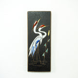 Black 1950s midcentury ceramic wall decor cranes by Ruscha, Westgerman Pottery