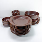Set of 6 Soup Plates, 1970s THOMAS Germany MIDCENTURY TABLEWARE 'Kiruna braun'