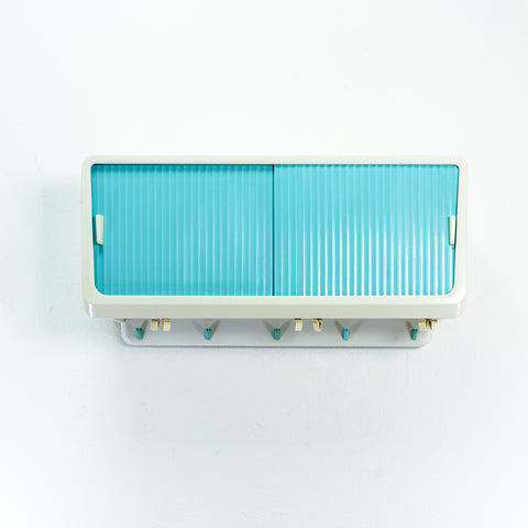 1960s midcentury turquoise white BATHROOM or MEDICINE CABINET