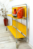 Iconic egg-yolk 1970s FOLDABLE SERVING TROLLEY Dinett by Bremshey