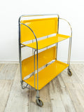 Iconic egg-yolk 1970s FOLDABLE SERVING TROLLEY Dinett by Bremshey