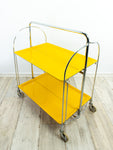 Iconic egg-yolk 1970s FOLDABLE SERVING TROLLEY Dinett by Bremshey