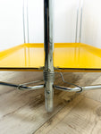 Iconic egg-yolk 1970s FOLDABLE SERVING TROLLEY Dinett by Bremshey