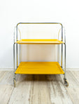 Iconic egg-yolk 1970s FOLDABLE SERVING TROLLEY Dinett by Bremshey