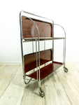 1960s mahogany midcentury FOLDING BAR CART, Bremshey Westgermany