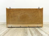 1950s midcentury wooden KITCHEN WALL CABINET pink blue sliding doors