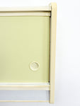 1950s midcentury KITCHEN WALL CABINET vanilla yellow blue sliding doors