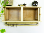1950s wooden KITCHEN CABINET with TAMBOUR doors, hooks and curtain rail