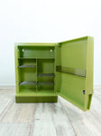 Pale moss green 1970s BATHROOM MEDICINE CABINET with 2 drawers