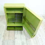 Pale moss green 1970s BATHROOM MEDICINE CABINET with 2 drawers