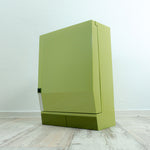 Pale moss green 1970s BATHROOM MEDICINE CABINET with 2 drawers