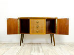 1960s midcentury teak top SIDEBOARD CABINET CREDENZA with 3 drawers