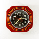 Funky 70s ceramic midcentury WALL CLOCK by Meister Anker, Eastgermany GDR