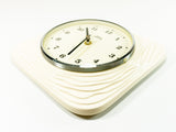 60s cream white OP-ART Clock by DIEHL