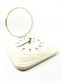 60s cream white OP-ART Clock by DIEHL