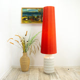 1970s red white ceramic FLOOR LAMP by JASBA Westgerman Pottery