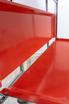 1960s iconic midcentury FOLDING BAR CART with bright red Formica trays