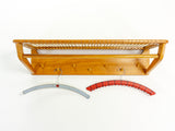 Original 1960s wooden WARDROBE COAT RACK, braided wicker hat rack