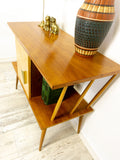 One-of-a-kind upcycled wooden midcentury CREDENZA SIDEBOARD CABINET