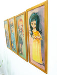 1970s BIG EYE CHILDREN framed prints, paintings by D. Golding 1 of 4