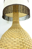 1960s braided rattan MIDCENTURY FLOOR LAMP Westgermany