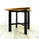 Sturdy Danish 70s TEAK COFFEE or side TABLE black solid wood legs