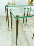 Set of three French 1970s GLASS NESTING TABLES modern empire style