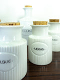 DANISH PORCELAIN SPICE Jars Set of 6, Design by Niels Refsgaard