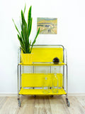 Iconic bright yellow 1970s FOLDABLE SERVING TROLLEY Dinett by Bremshey