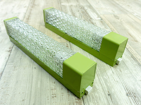 Perfect original 70s green BATHROOM LIGHTS Sconces made in Westgermany